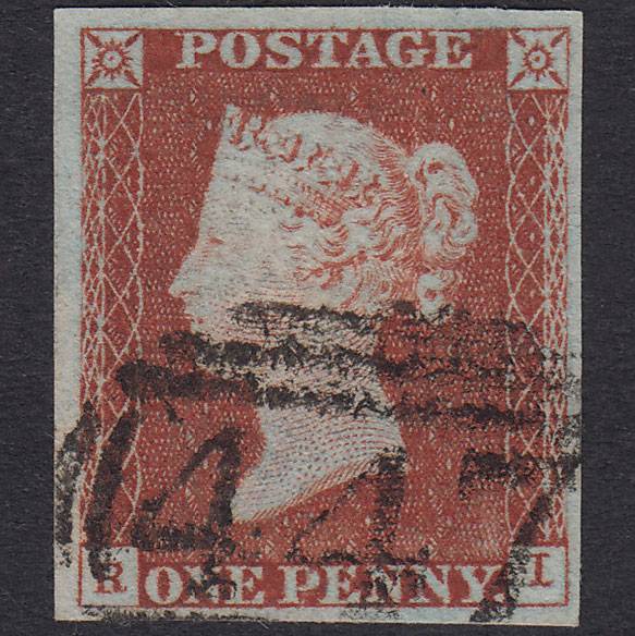 GB QV 1841 1d Plate 47 SG8-B1(1) RI FU 4 Good Margins Leeds 447