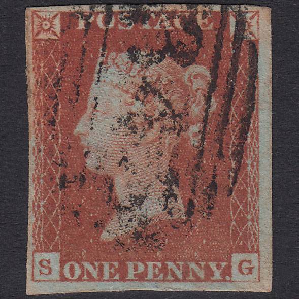 GB QV 1841 1d Red-Brown Plate 53 SG8-B1(1) SG GU