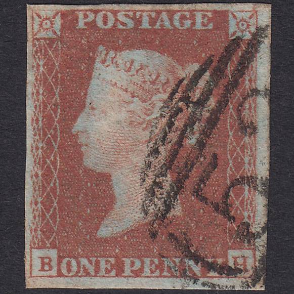 GB QV 1841 1d Red-Brown Plate 88 SG8-B1(1) BH GU 4 Margins