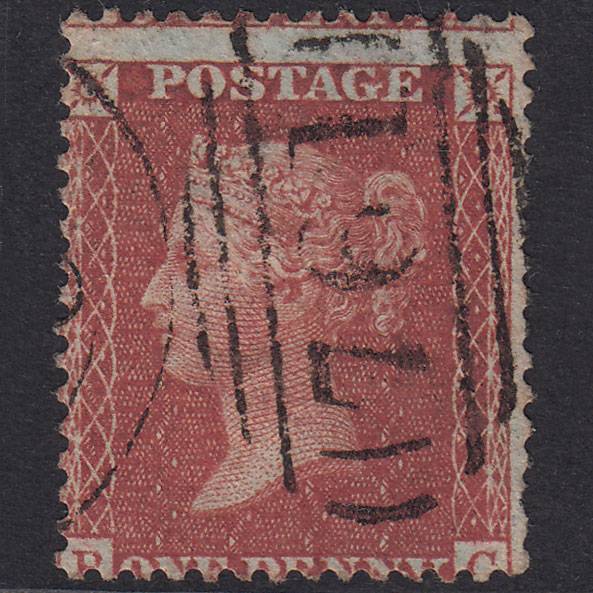 GB QV 1856 1d Red-Brown SG29-C8(1) GU Sunderland 761