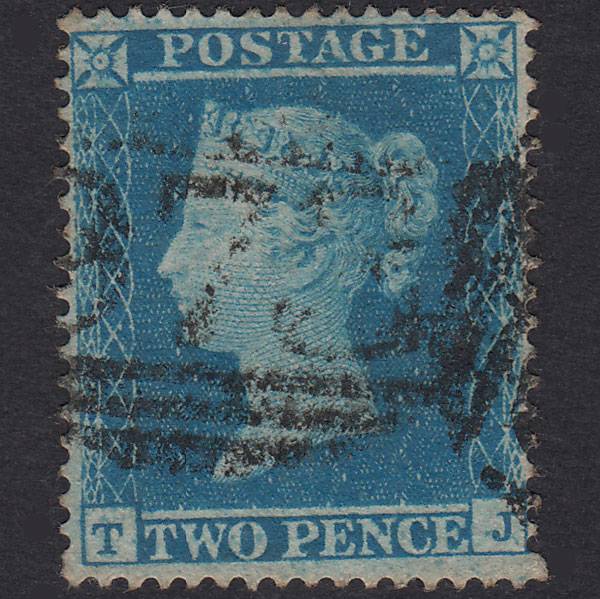 GB QV 1854 2d Pale Blue Plate 4 SG20-F1(2) TJ GU Rhyl 973 Well Centred