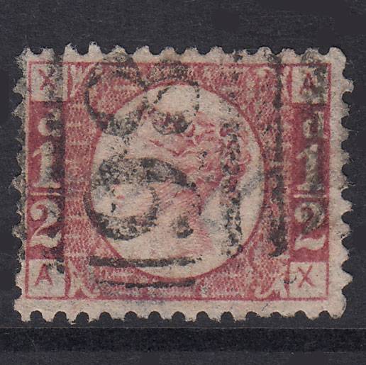 GB QV 1870 1/2d Rose-Red Plate 19 SG48-G4 AX FU