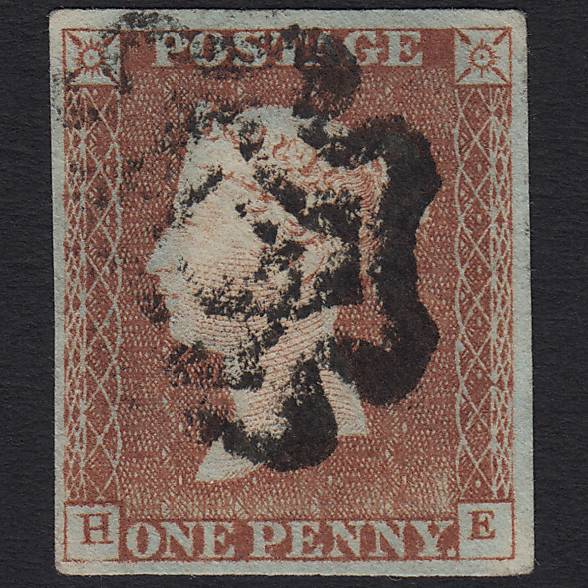 GB QV 1841 1d Pale Red-brown (Plate 31) SG9-B1(3) HE FU 4M Norwich MX