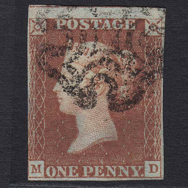 GB QV 1841 1d Red-brown (Plate 5) SG7-A2 MD FU nr 4 Margins