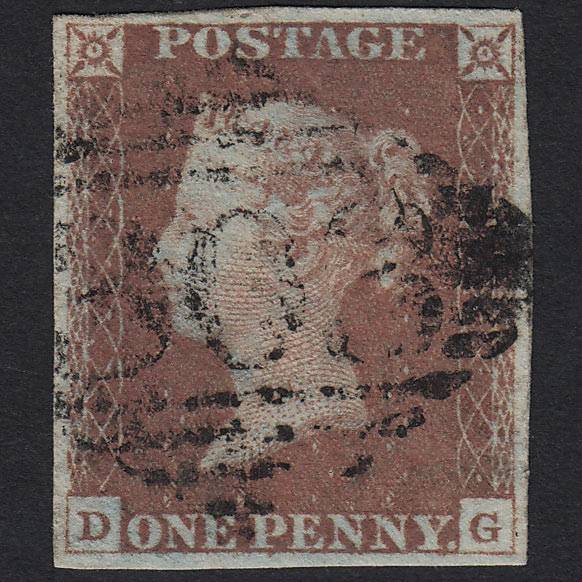 GB QV 1841 1d Red-brown (Plate 71) SG8-B1(1) DG FU Limerick 303 4 Margins