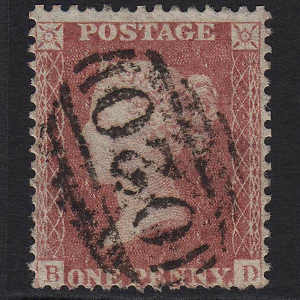 GB QV 1857 1d Rose-red (Plate 34) SG40-C10(1) BD GU Clevedon 020