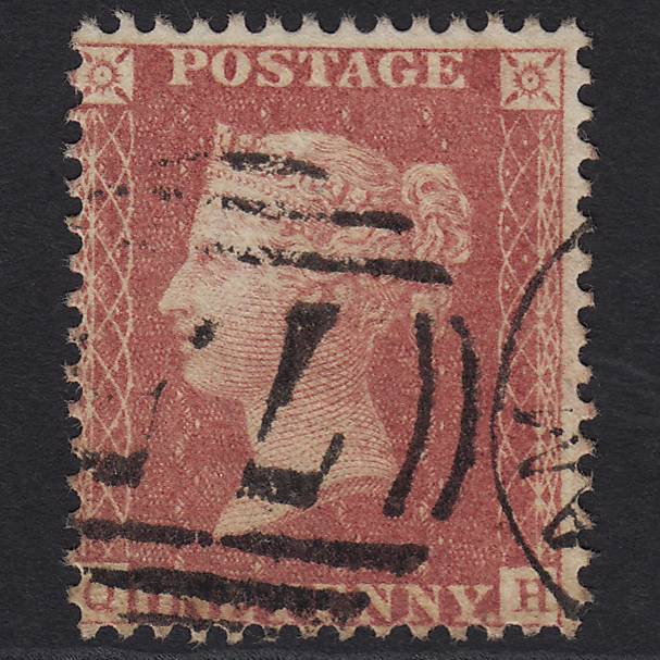 GB QV 1857 1d Rose-red (Plate 67) SG40-C10(1) QH FU Birmingham 75