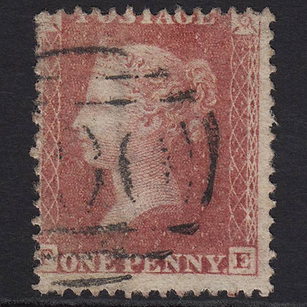 GB QV 1857 1d Rose-red (Plate 60) SG40-C10(1) FE FU Misperf
