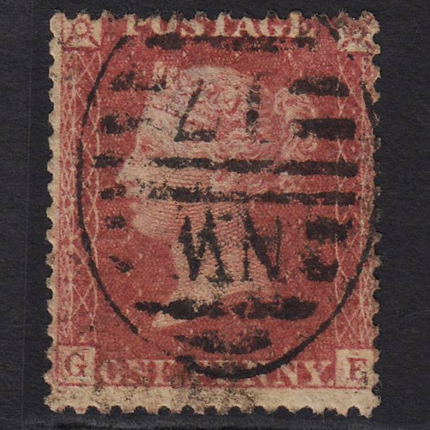 GB QV 1857 1d Rose-red Plate R17 SG40-C10(1) GE GU London D&S NW17 17d5
