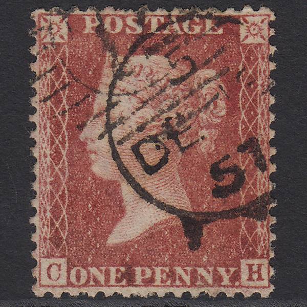 GB QV 1857 1d Deep Rose-red (Plate 37) SG41-C10(4) CH FU London D&S 72