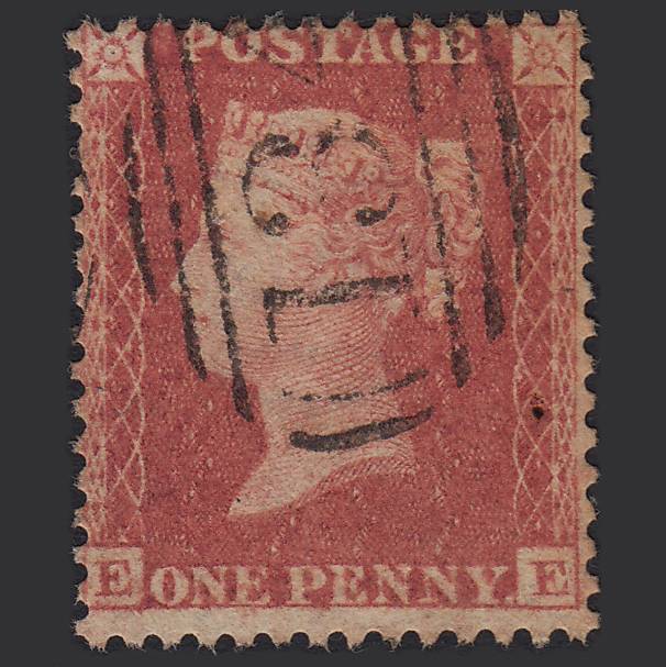 GB QV 1857 1d Rose-red (Plate 58) SG40-C10(1) EE GU Bristol 134
