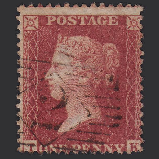 GB QV 1857 1d Rose-red (Plate 47) SG40-C10(1) TK GU London IS 2 Misperf
