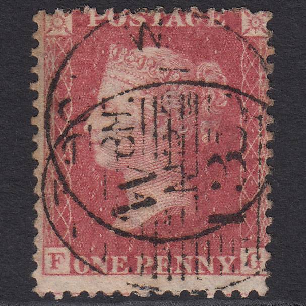 GB QV 1857 1d Rose-red (Plate 42) SG40-C10(1) FG GU London D&S W13 Misperf