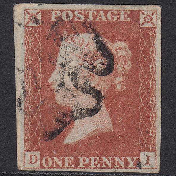 GB QV 1841 1d Red-brown Penny Black PL 1b SG7-A2 Ivory Head DI FU 4M MX