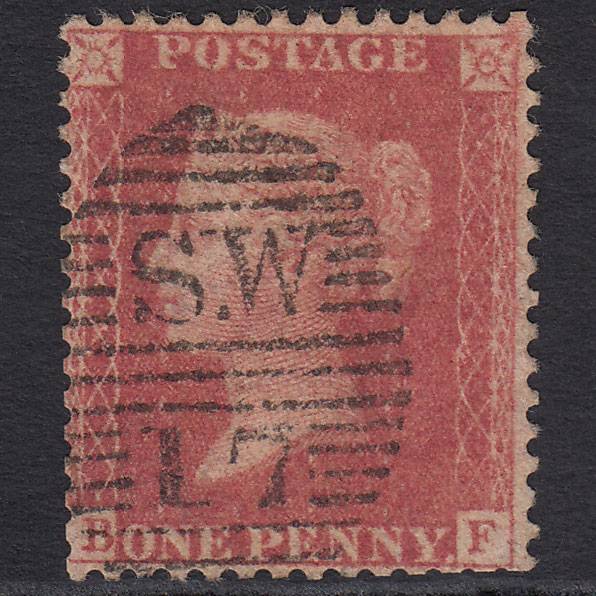 GB QV 1857 1d Rose-red (Plate 55) SG40-C10(1) BF GU London D&S SW17