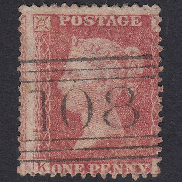 GB QV 1857 1d (Plate 36) SG39-C10(3) KL GU Dumfries 108 Large Misperf