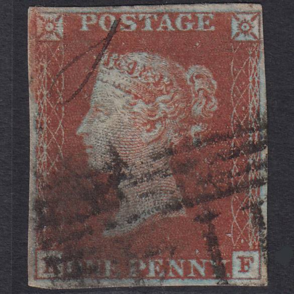 GB QV 1841 1d (Plate 50) SG8-B1(1) Framed Reverse KF FU 4 Margins Dundee 114