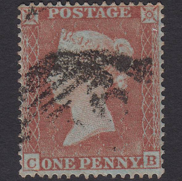 GB QV 1854 1d Red-brown (Plate 180) SG17-C1(1) CB GU Worn Impression