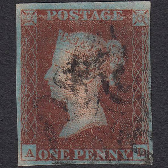 GB QV 1841 1d Very Blued (Plate 17) SG8a-B1(2) AD GU 4 Margins Maltese Cross