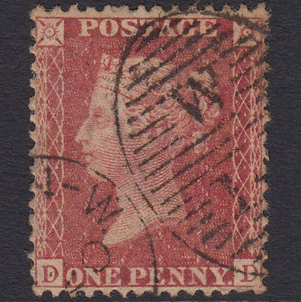 GB QV 1857 1d Rose-red (Plate 36) SG40-C10(1) DD GU London D&S Cancel