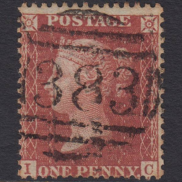 GB QV 1856 1d Red-brown (Plate 33) SG29-C8(1) IC GU Hull 383 Spoon