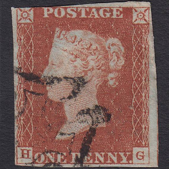 GB QV 1841 1d Red-brown (Plate 34) SG8-B1(1) HG GU 3 Margins Maltese Cross