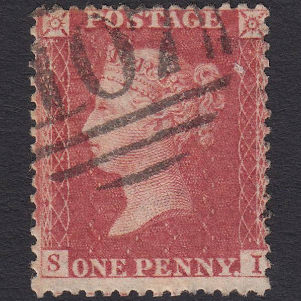GB QV 1857 1d Rose-red Plate R17 SG40-C10(1) SI FU Bradford 107 Misperf