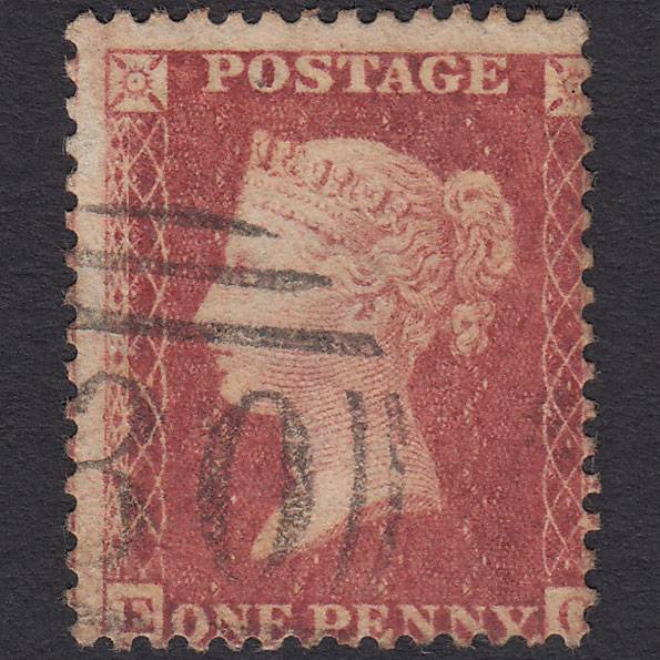GB QV 1857 1d Rose-red (Plate 59) SG40-C10(1) EG FU Misperf
