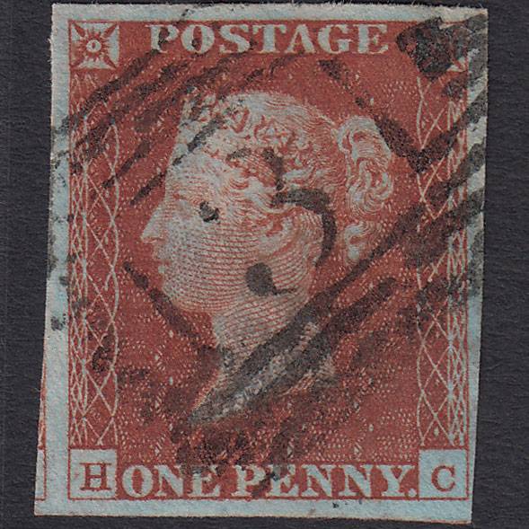 GB QV 1841 1d Very Blued (Plate 57) SG8a-B1(2) HC VFU Edinburgh 131
