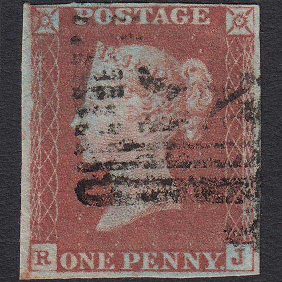 GB QV 1841 1d Red-brown (Plate 72) SG8-B1(1) RJ GU 4 Margins Leith 221