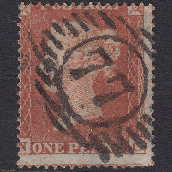 GB QV 1854 1d Red-brown (Plate 182) SG17-C1(1) NC GU London D&S 77 Misperf