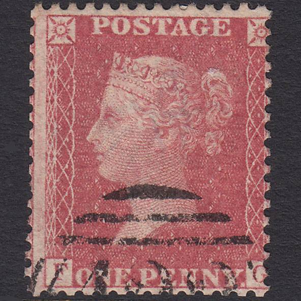 GB QV 1857 1d Rose-red (Plate 57) SG40-C10(1) FG GU Light Cancel Misperf