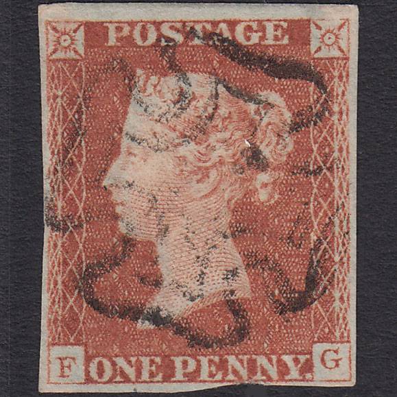 GB QV 1841 1d Red-brown (Plate 25) SG8-B1(1) FG FU 4 Margins Maltese Cross