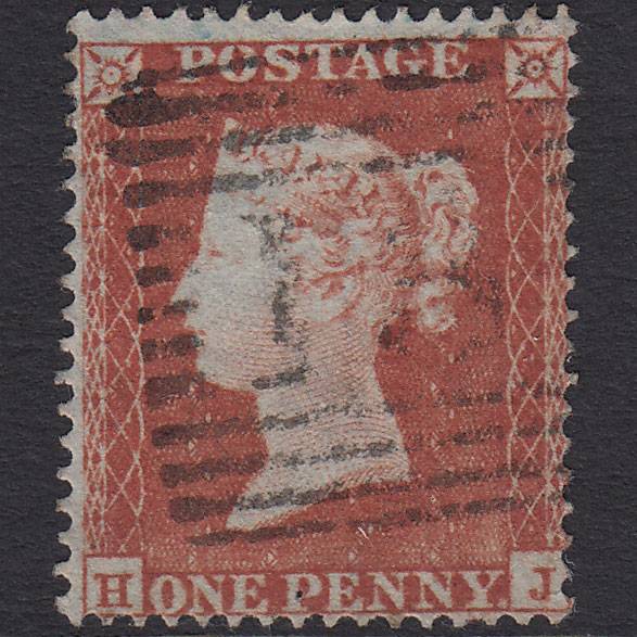 GB QV 1854 1d Red-brown (Plate 165) SG17-C1(1) HJ VFU Edinburgh 131