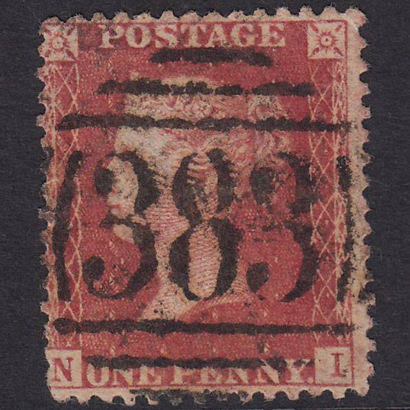 GB QV 1857 1d Rose-Red Plate 60 SG40-C10(1) NI GU Hull 383