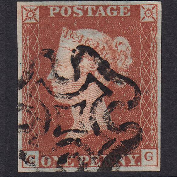 GB QV 1841 1d Red-Brown Plate 28 SG8-B1(1) CG VFU 4 Good Margins MX