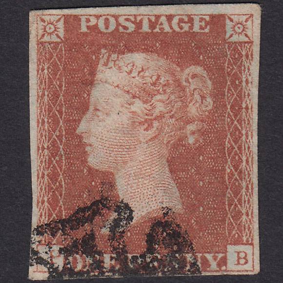 GB QV 1841 1d Red-Brown Plate 22 SG8-B1(1) PB FU Missing Imprimatur 4M MX