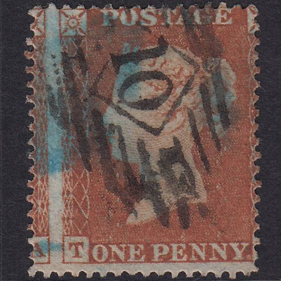 GB QV 1854 1d Plate 188 SG17-C1(1) TA GU London Is 10 Huge Misperf