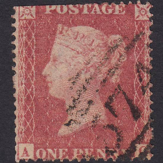 GB QV 1857 1d Rose-Red Plate 55 SG36-C11 AG SPACEFILLER