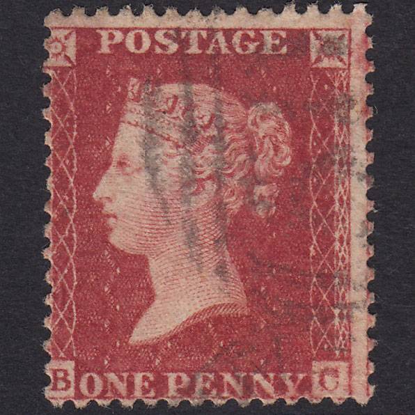 GB QV 1857 1d Deep Rose-Red Plate 59 SG41-C10(4) BC VFU