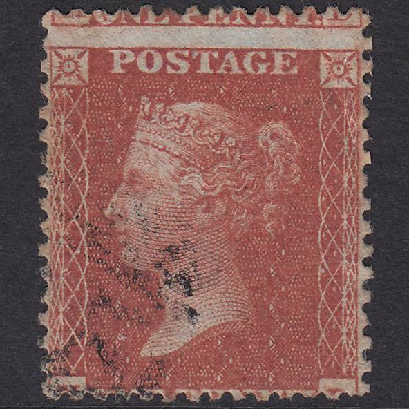 GB QV 1855 1d Red-Brown Plate 12 SG24-C3(1) ND FU Light Cancel Misperf