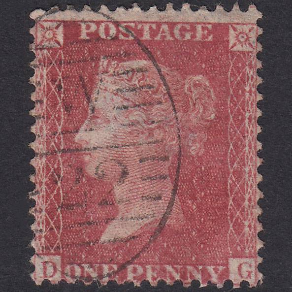 GB QV 1857 1d Rose-Red Plate 59 SG40-C10(1) DG FU London D&S W22