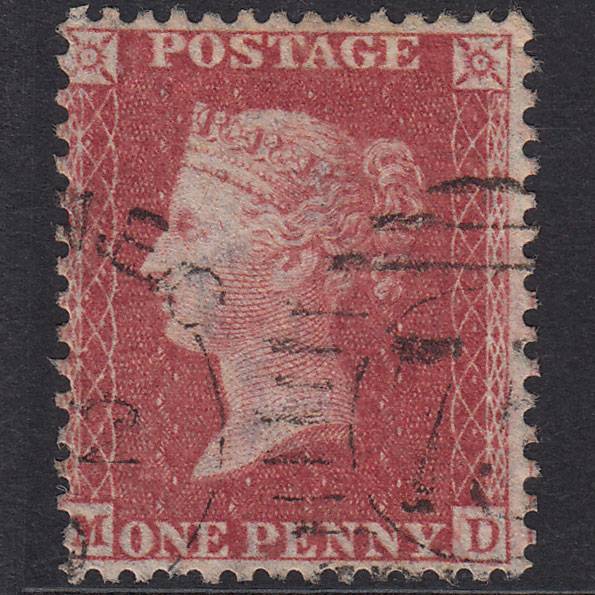 GB QV 1857 1d Rose-Red Plate 60 SG40-C10(1) MD FU London D&S 75