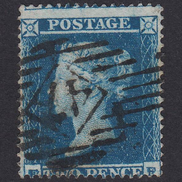 GB QV 1854 2d Deep Blue Plate 4 SG19-F1(1) FF FU London Is 47 47.C