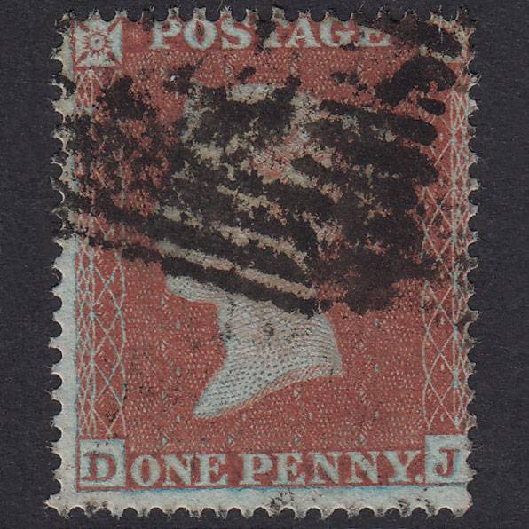 GB QV 1854 1d Red-Brown Plate 182 SG17-C1(1) Framed Reverse DJ GU Scotland