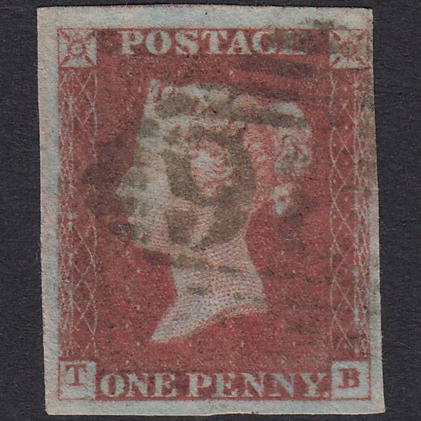 GB QV 1841 1d Plate 69 SG8-B1(1) TB FU Missing Imprimatur 4M Dublin 186