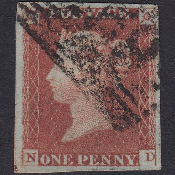 GB QV 1841 1d Red-Brown Plate 83 SG8-B1(1) ND GU 4 Margins Glasgow 159