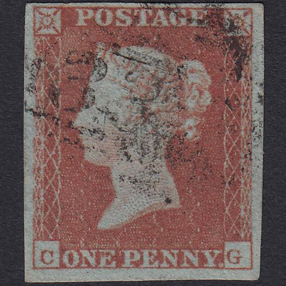GB QV 1841 1d Red-Brown Plate 122 SG8-B1(1) Constant Variety CG FU 4M