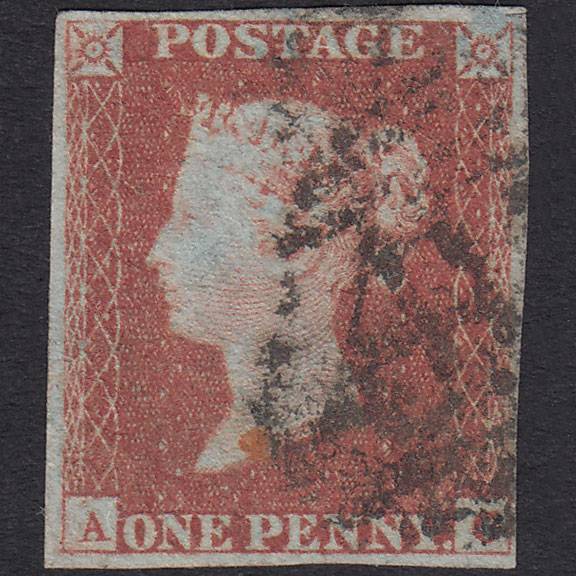 GB QV 1841 1d Red-Brown Plate 87 SG8-B1(1) AC GU Missing Imprimatur 4M