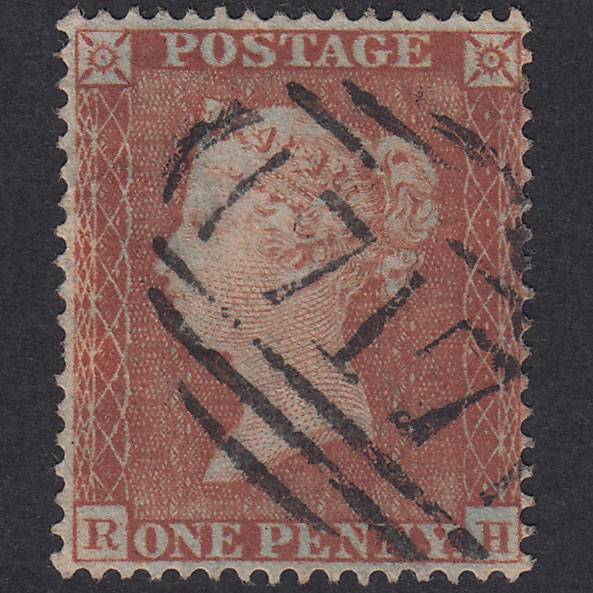 GB QV 1854 1d Yellow-Brown Plate 155 SG18-C1(2) RH FU Slough 717